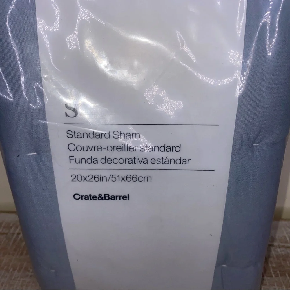 NWT Olney Standard Sham for Crate&Barrel in Blue